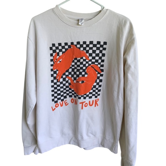 Harry Styles Love On Tour 2021 Official Crewneck Sweatshirt M White - Picture 1 of 7